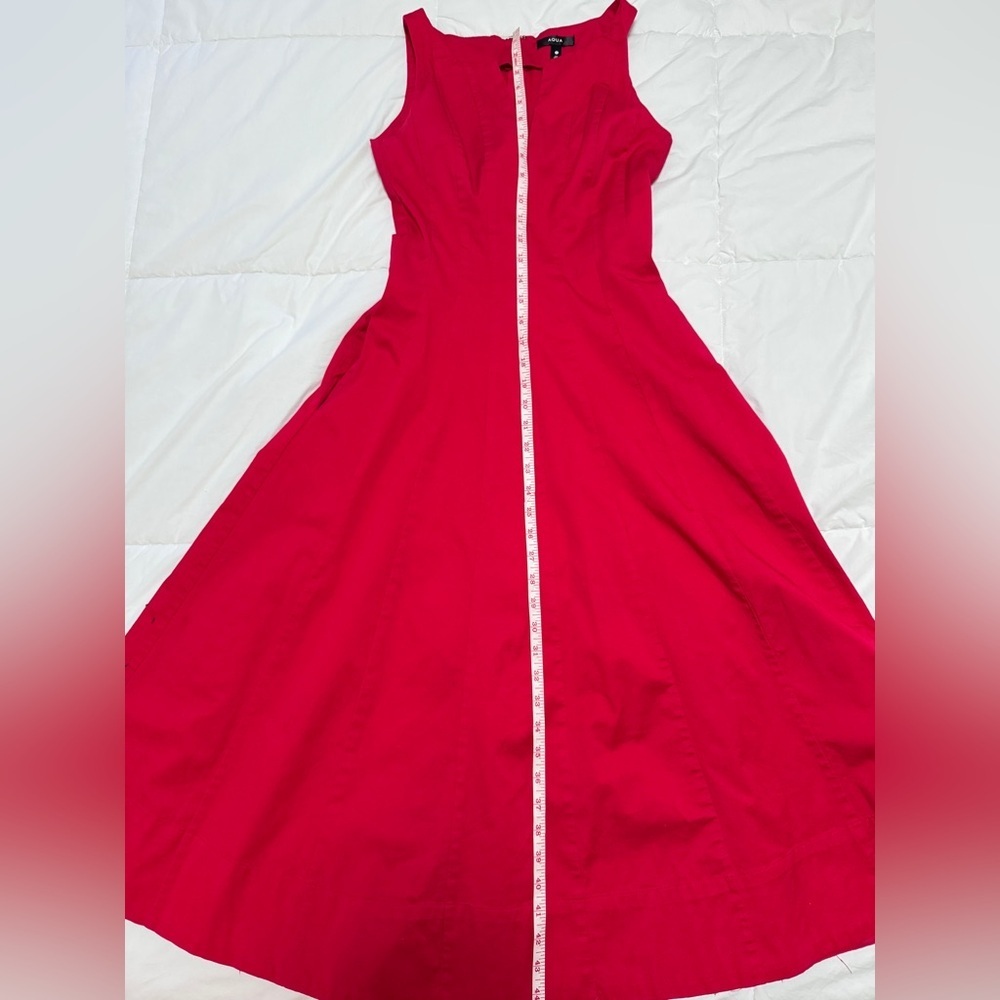 AQUA  Red Paneled Midi Dress in XS Size - Picture 5 of 11